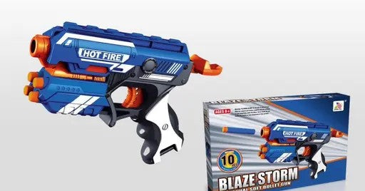 Blaze Storm Soft Bullet Gun Shooting Gun Toys (10 Gun Bullets) Darts & Plastic Bullets (Multicolor)